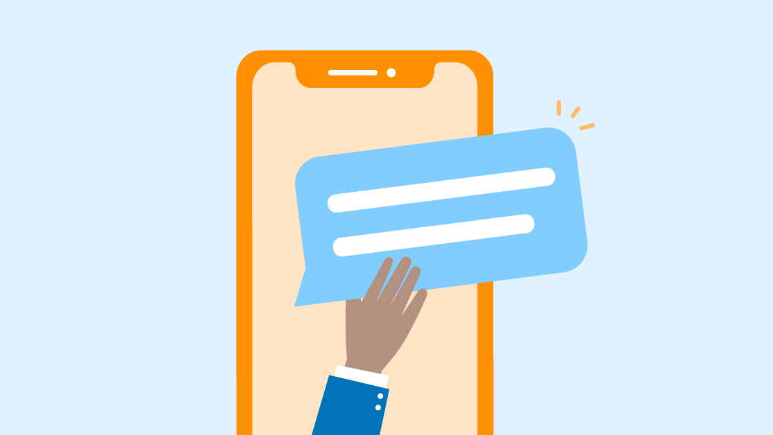 Illustration d'une notification SMS reçue par un client de restaurant